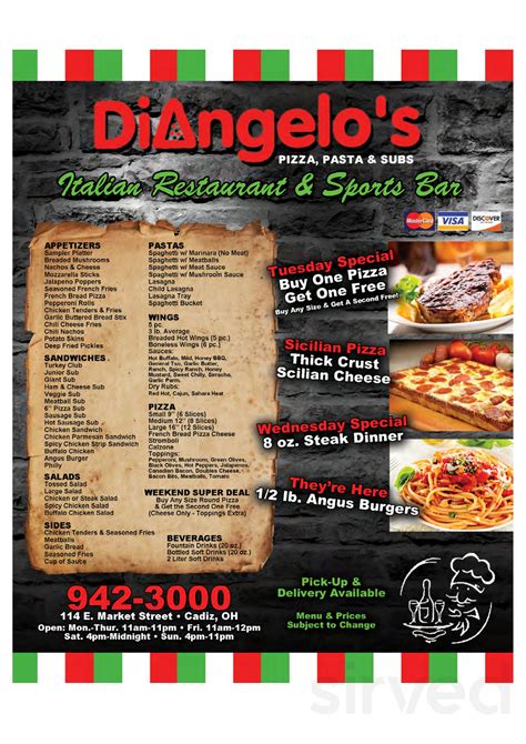 diangelos cadiz ohio menu.